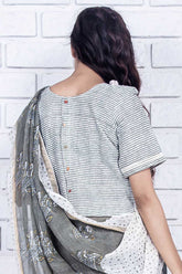 Grey Striped Blouse